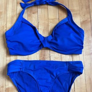 Athleta cobalt blue bikini - 36DD top M bottom